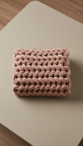 Chunky Knit Scarf in Blush Rose