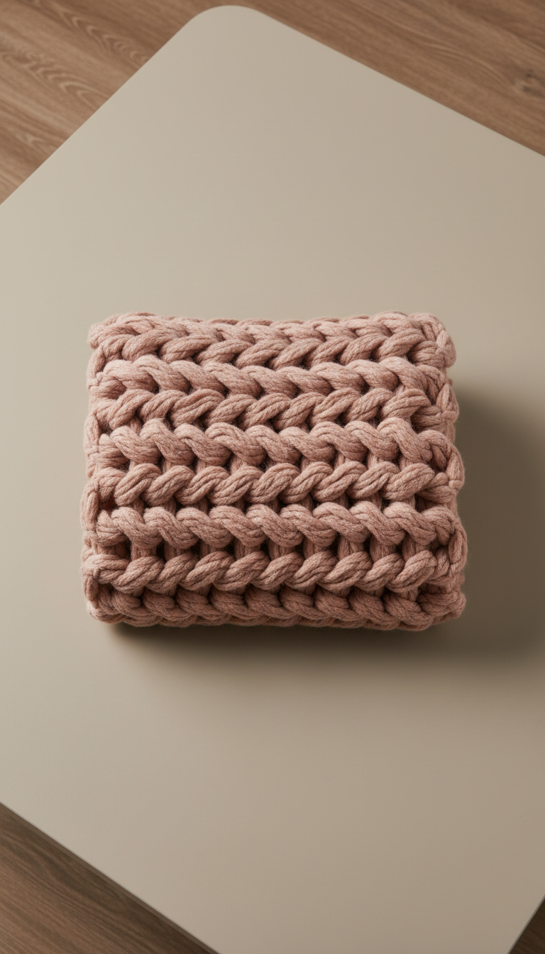 Chunky Knit Scarf in Blush Rose