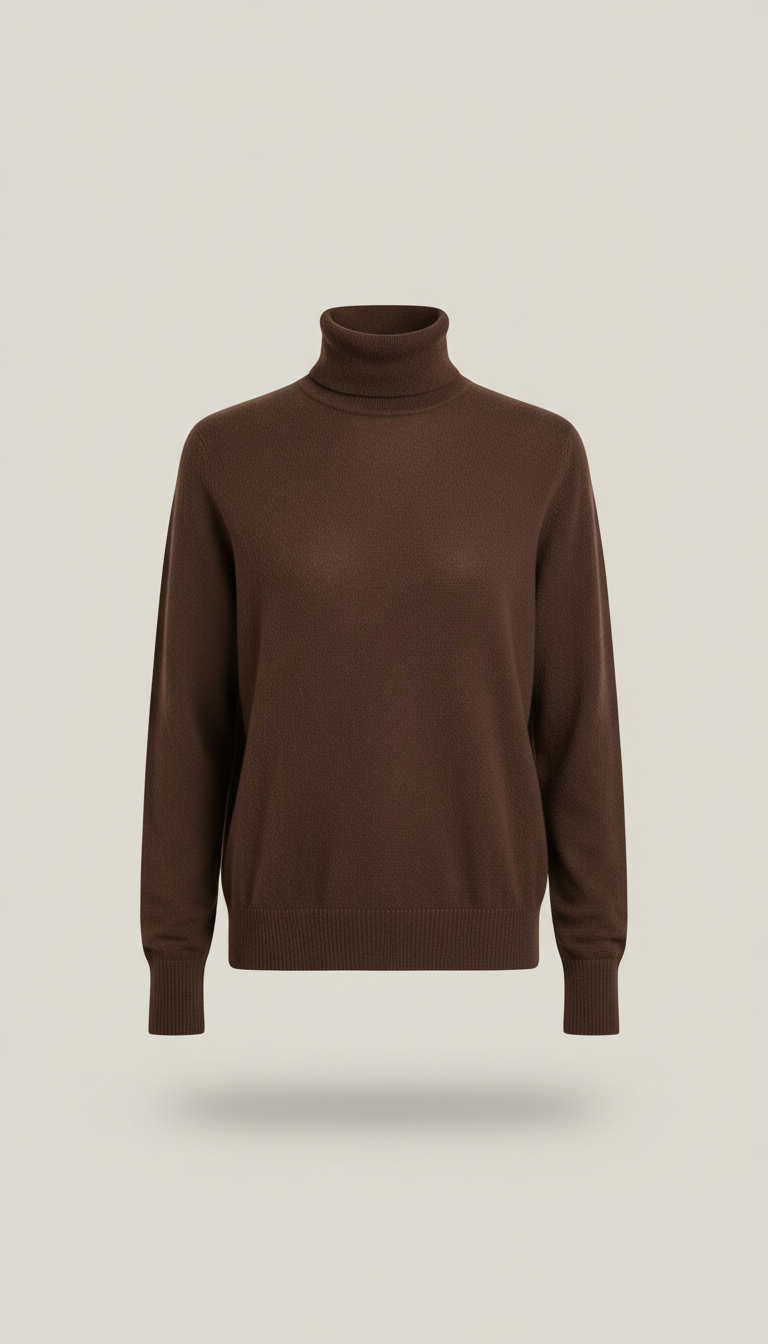 Cashmere Turtleneck in Walnut Brown